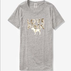 Vs pink campus bling tee